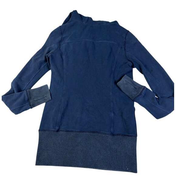 Lululemon Navy Blue Full-Zip Scuba Hoodie With Thumb Holes Women's Size 4 - Picture 4 of 6